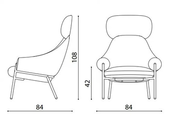 FENDER FD 8090 - Fabric armchair with headrest by True Design - view 3